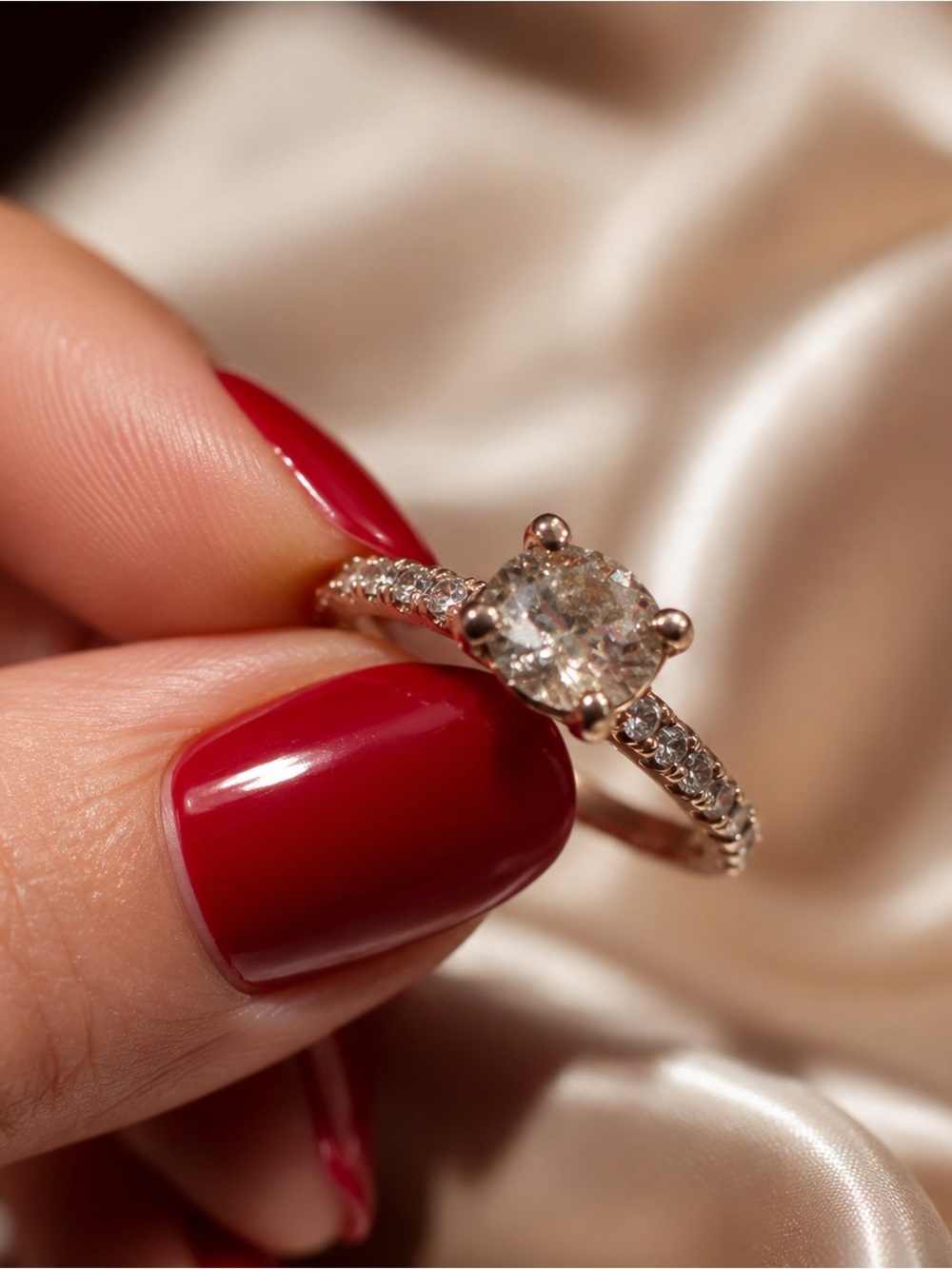 14K Rose Gold Lab Diamond Bridal Set 1.5 CTW Wedding Ring Set Size 8 - Picture 5 of 10
